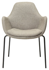 Zimmer Dining chair with arm, pebble earth bouclé fabric