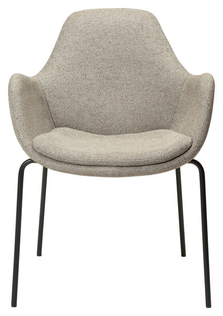 Zimmer Dining chair with arm, pebble earth bouclé fabric