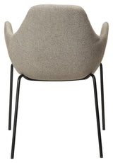 Zimmer Dining chair with arm, pebble earth bouclé fabric