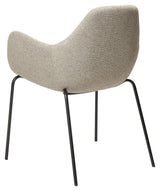 Zimmer Dining chair with arm, pebble earth bouclé fabric