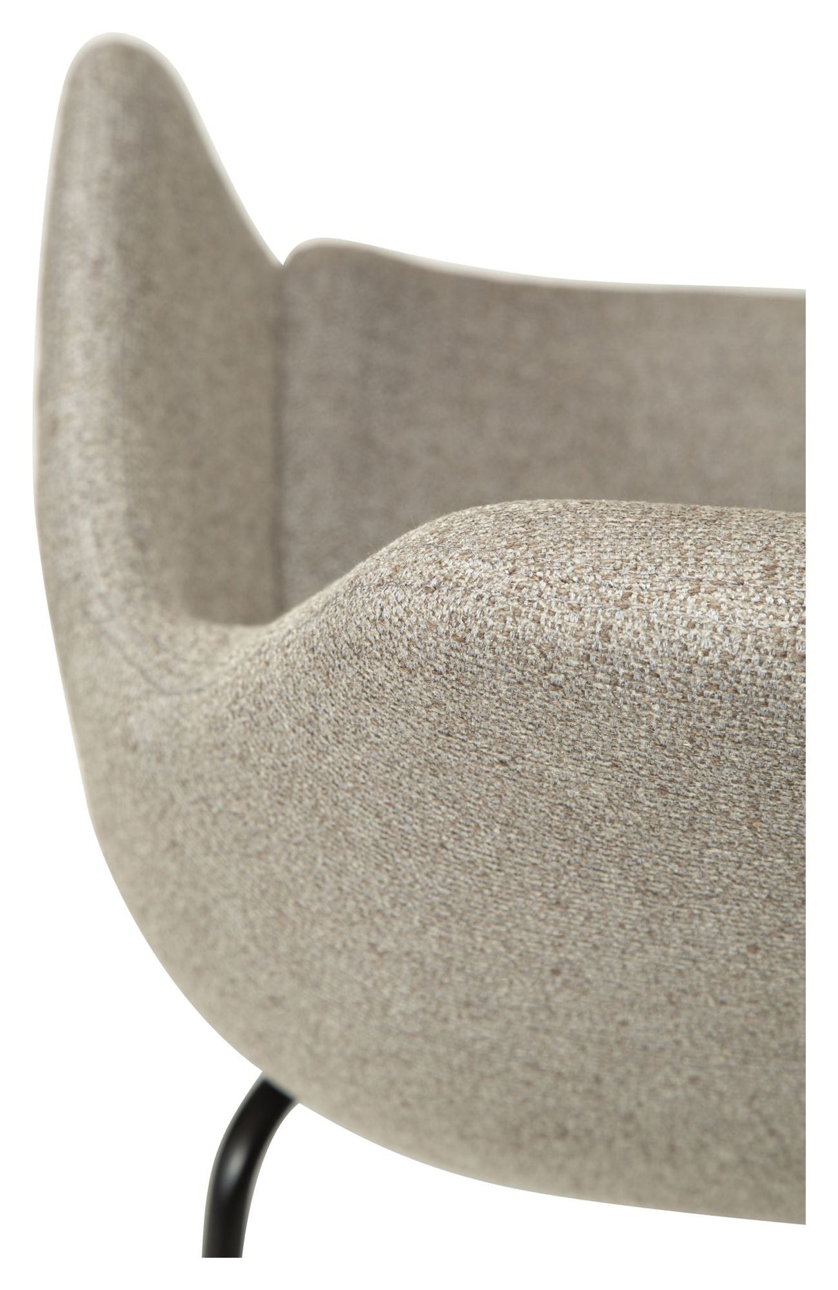 Zimmer Dining chair with arm, pebble earth bouclé fabric