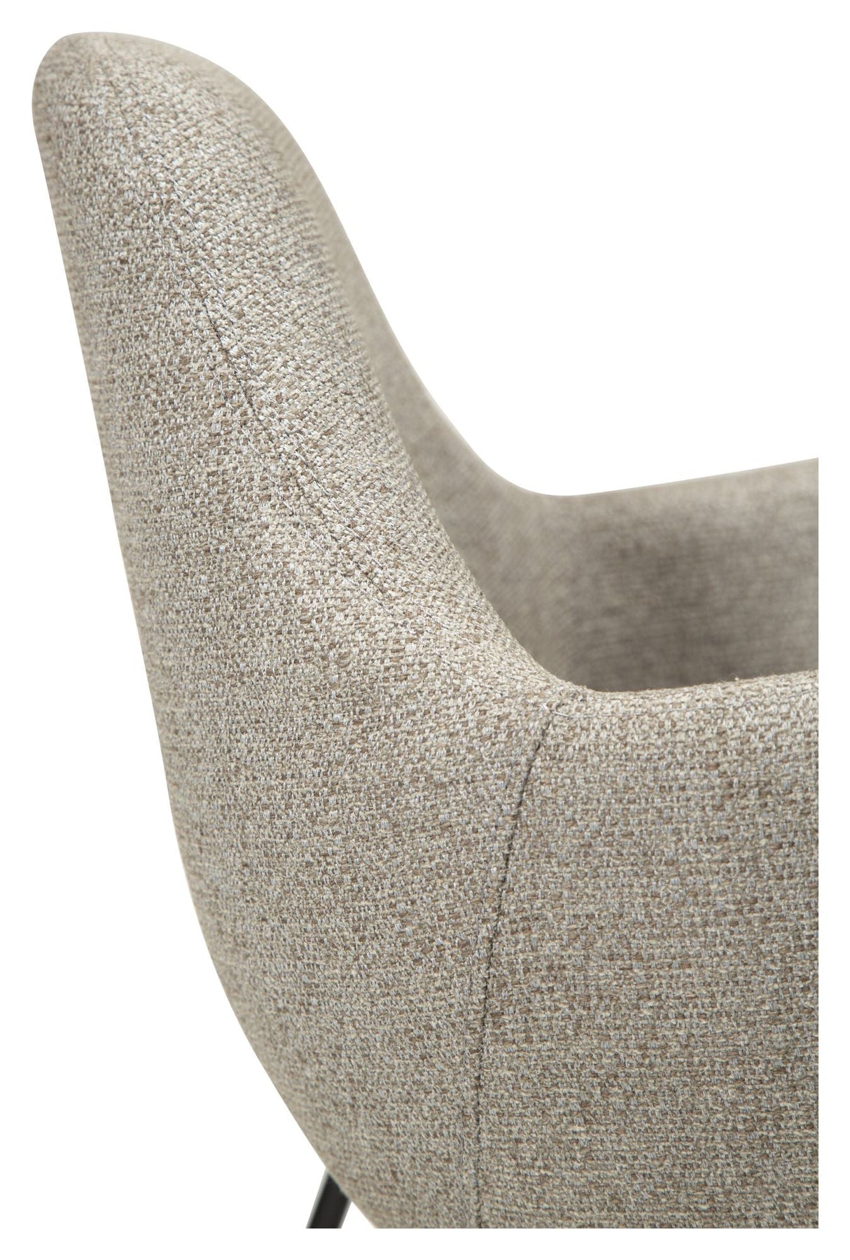 Zimmer Dining chair with arm, pebble earth bouclé fabric