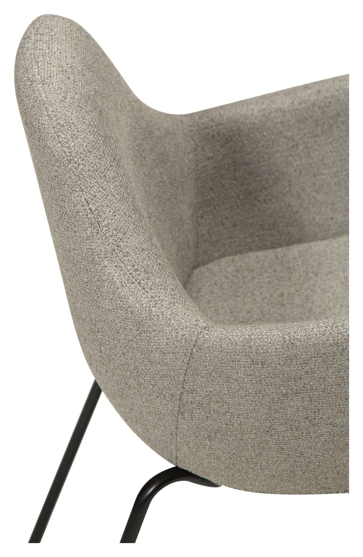 Zimmer Dining chair with arm, pebble earth bouclé fabric