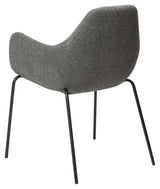 Zimmer Dining chair with arm, pebble gray bouclé fabric