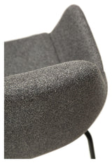 Zimmer Dining chair with arm, pebble gray bouclé fabric