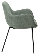 Zimmer Dining chair with arm, pebble green bouclé fabric