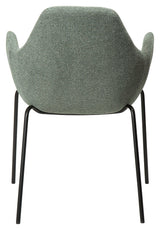 Zimmer Dining chair with arm, pebble green bouclé fabric