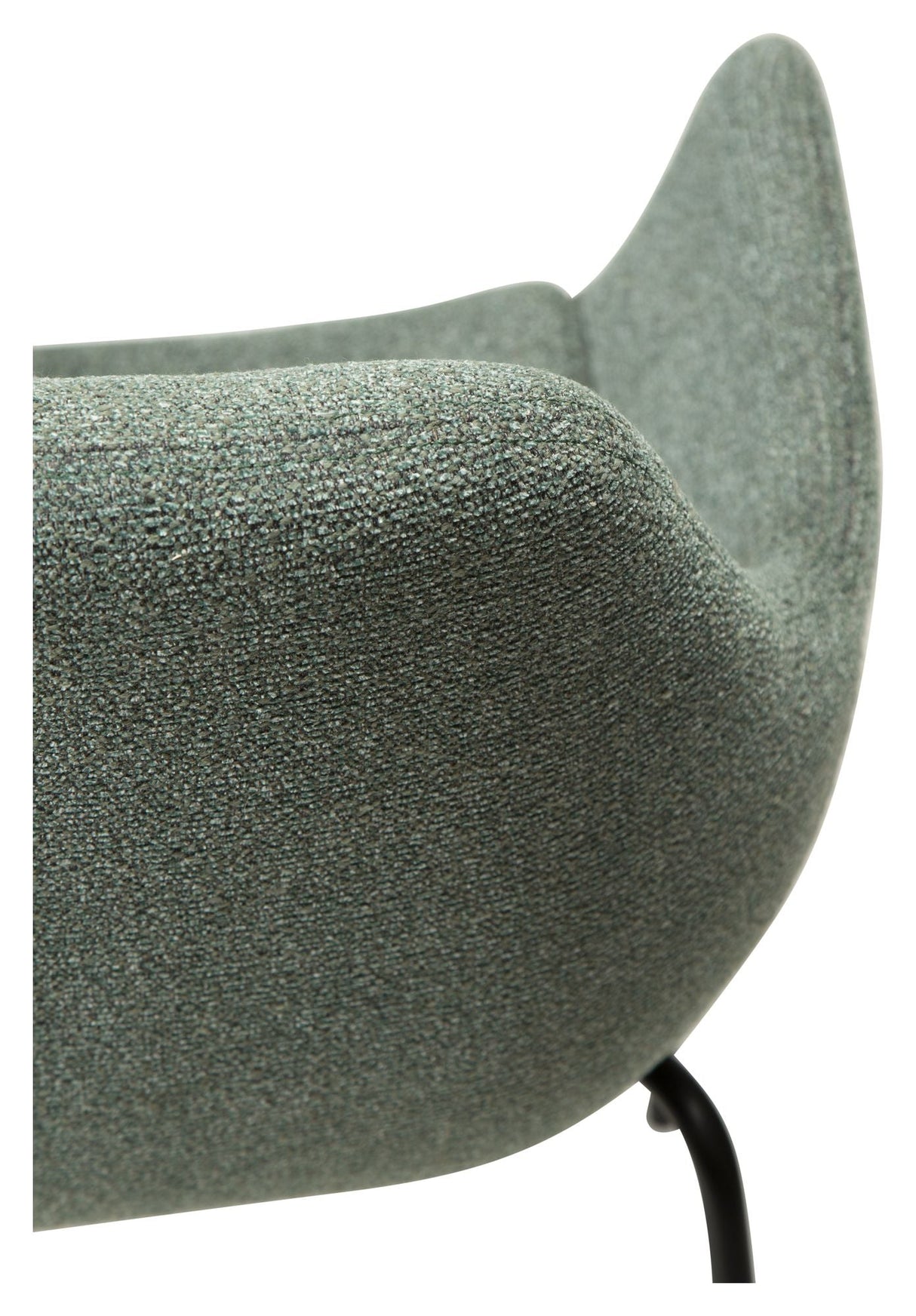 Zimmer Dining chair with arm, pebble green bouclé fabric