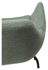 Zimmer Dining chair with arm, pebble green bouclé fabric