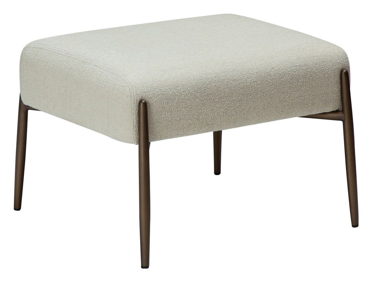 GLAM Footstool, White/beige Fabric