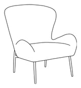 GLAM Lounge Chair, White/beige Fabric