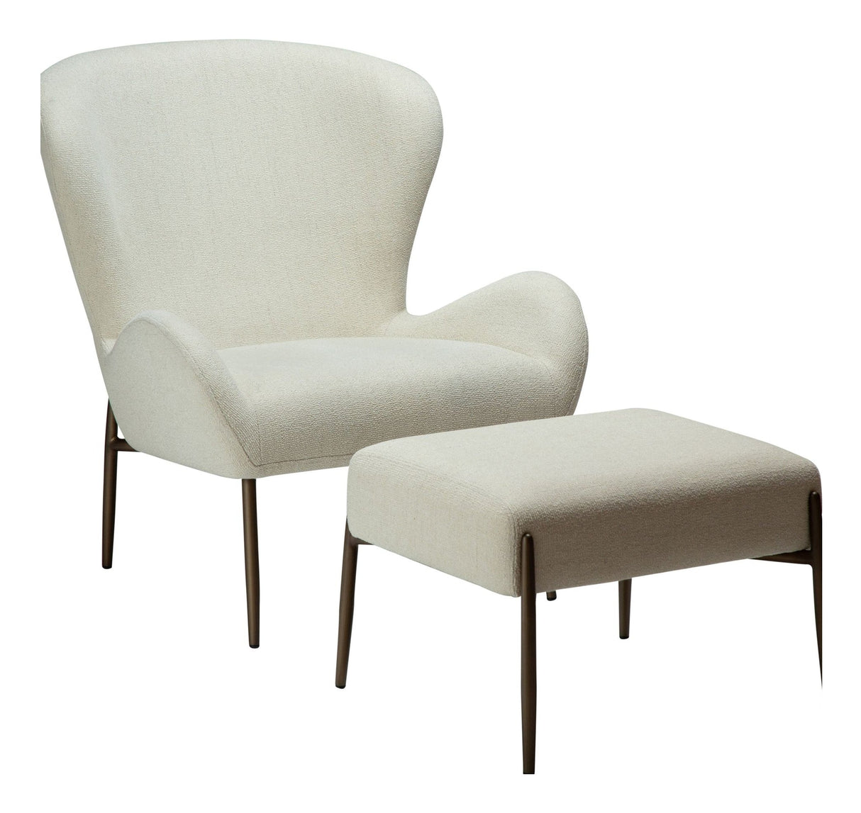 GLAM Lounge Chair, White/beige Fabric