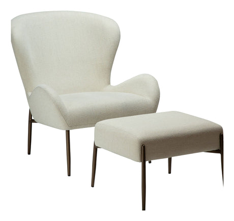 GLAM Lounge Chair, White/beige Fabric