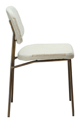 MENTA Dining chair, White/beige Fabric