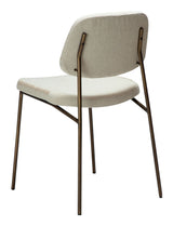 MENTA Dining chair, White/beige Fabric