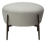 ORBIT Footstool, White/beige Fabric