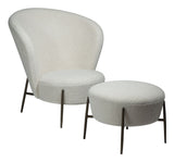 ORBIT Lounge Chair, White/beige Fabric