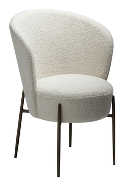 ORBIT Dining chair, White/beige Fabric