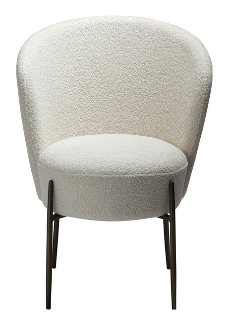 ORBIT Dining chair, White/beige Fabric