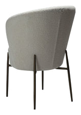 ORBIT Dining chair, White/beige Fabric