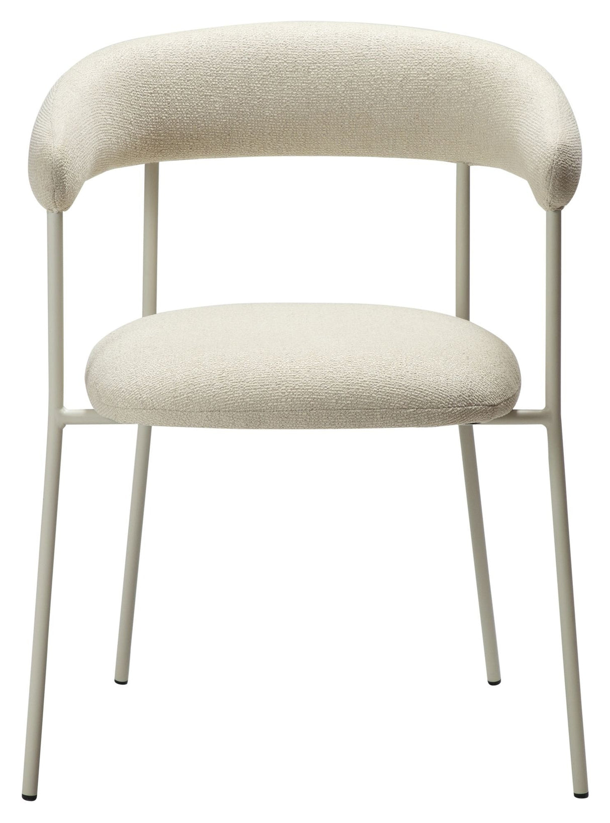 PLENTI Dining chair with armrests, Beige Bouclé