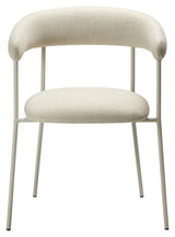 PLENTI Dining chair with armrests, Beige Bouclé