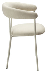 PLENTI Dining chair with armrests, Beige Bouclé