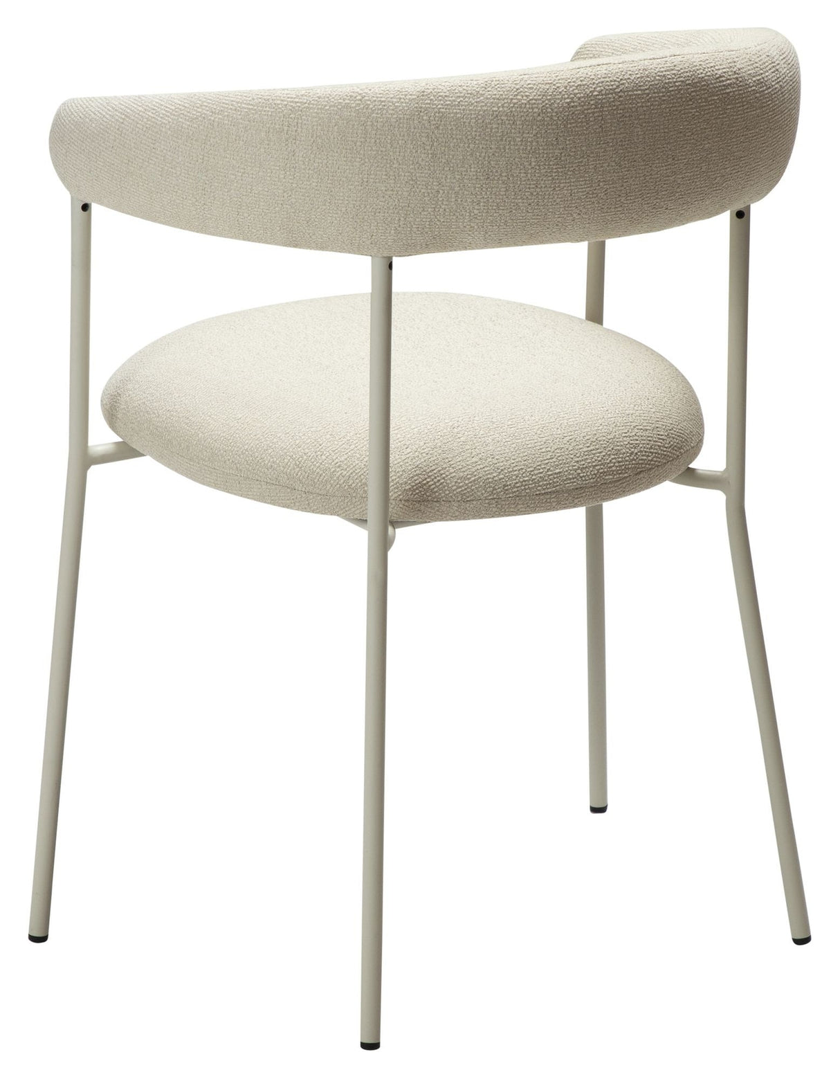 PLENTI Dining chair with armrests, Beige Bouclé