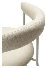 PLENTI Dining chair with armrests, Beige Bouclé