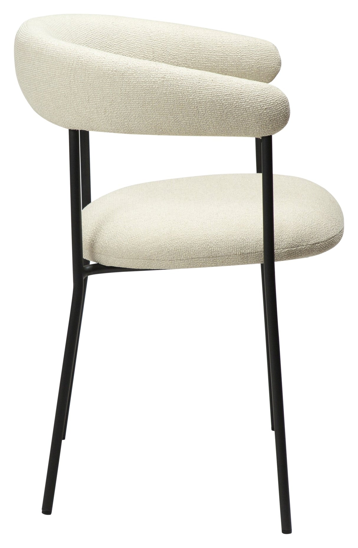 PLENTI Dining chair with armrests, White/Beige