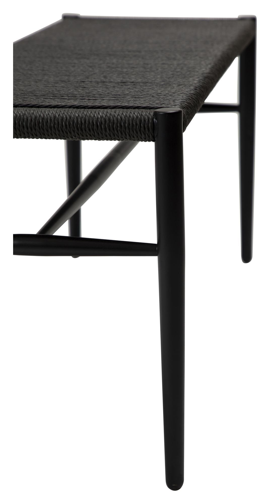 SAVA Bench, black metal, paper yarn