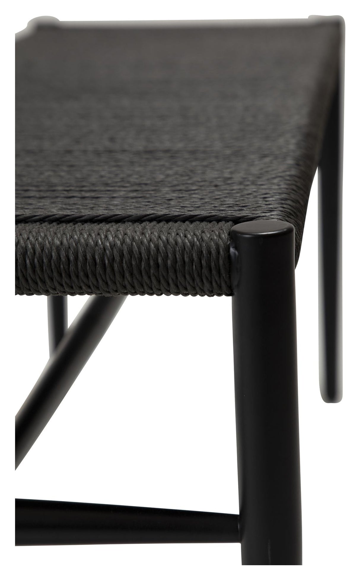 SAVA Bench, black metal, paper yarn