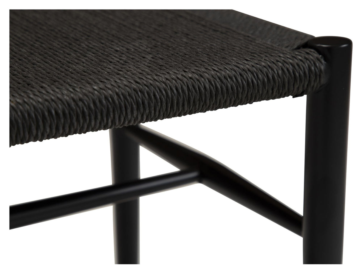 SAVA Bench, black metal, paper yarn