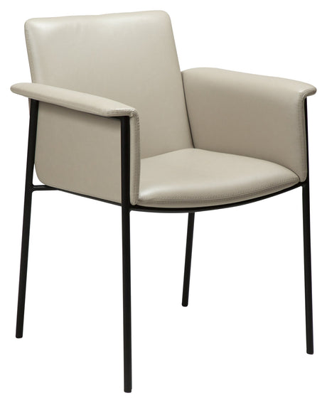 VALE Dining chair with armrests, Gray