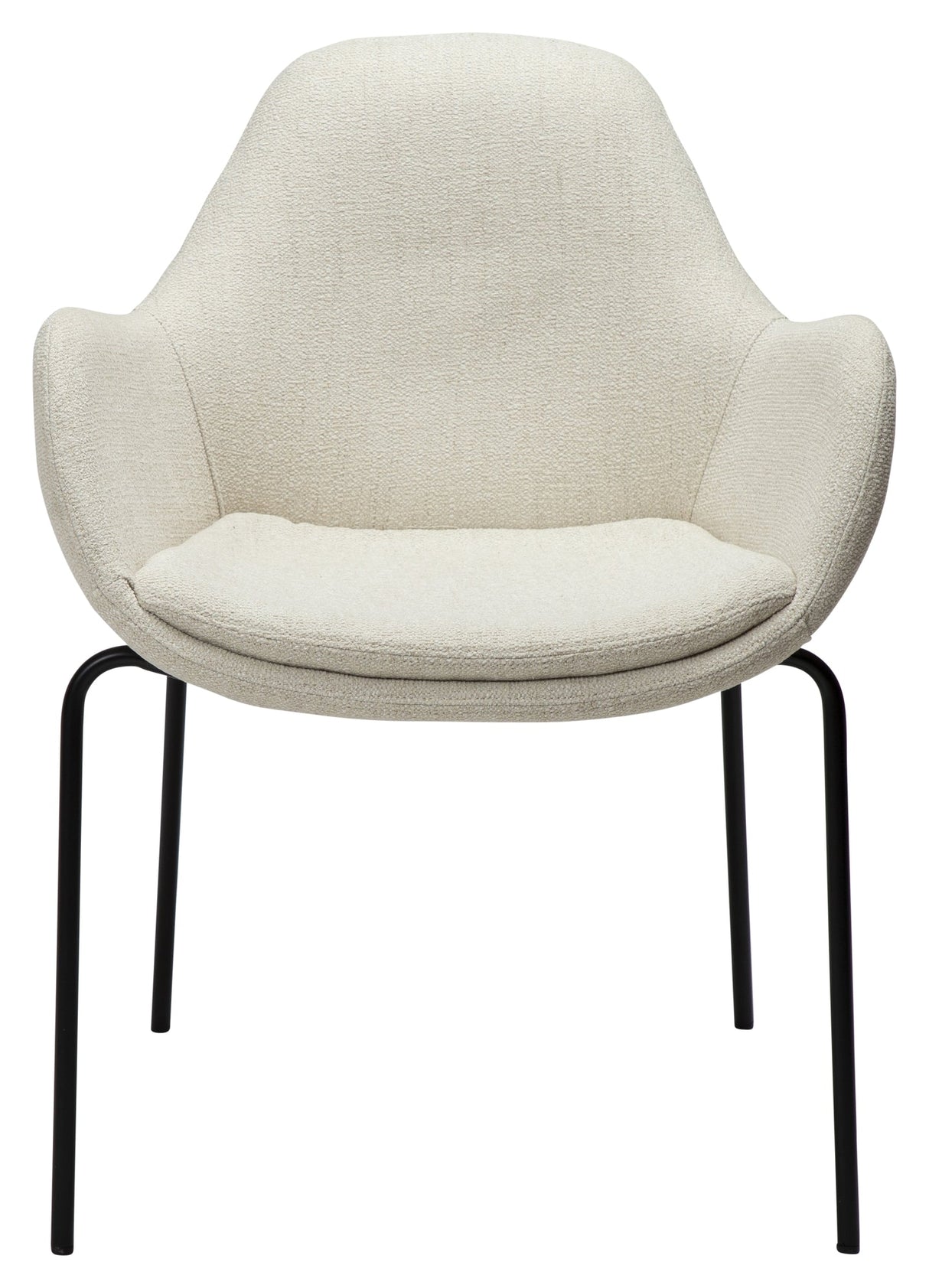 ZIMMER Dining chair with armrests, White/Beige