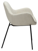 ZIMMER Dining chair with armrests, White/Beige