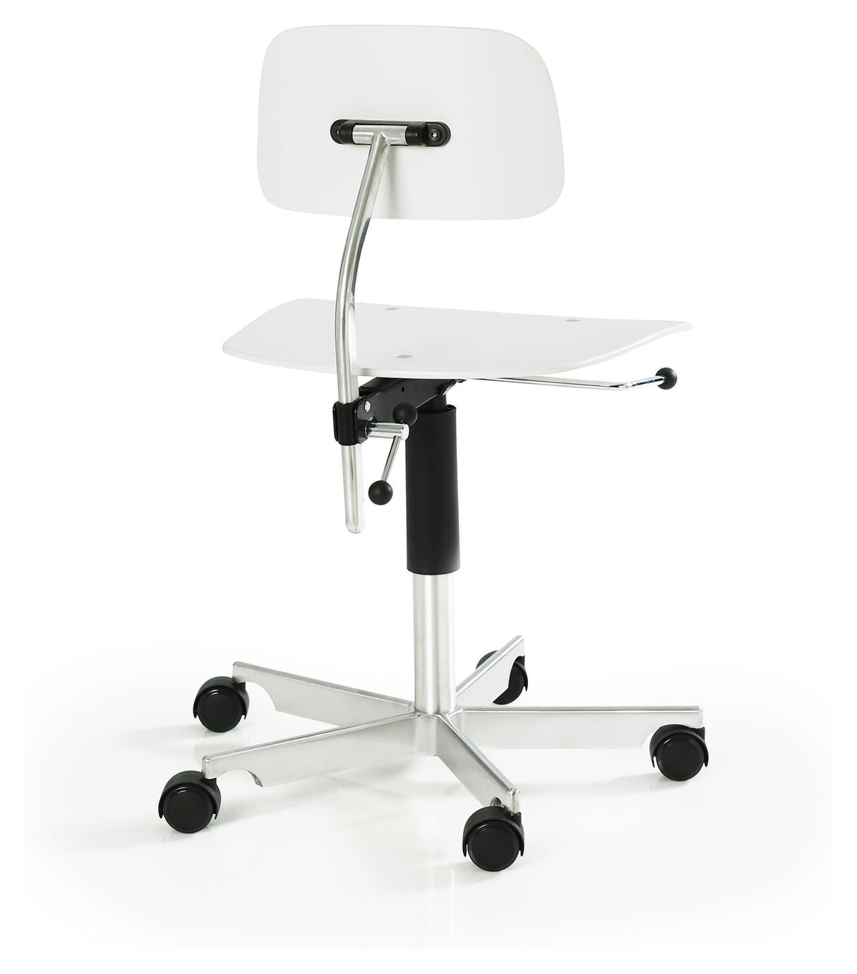 KEVI 2533 Office Chair, White/Polished Chrome