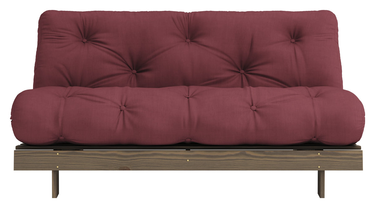 Roots 160 Sofa bed, Brown lacquered pine, Bordeaux