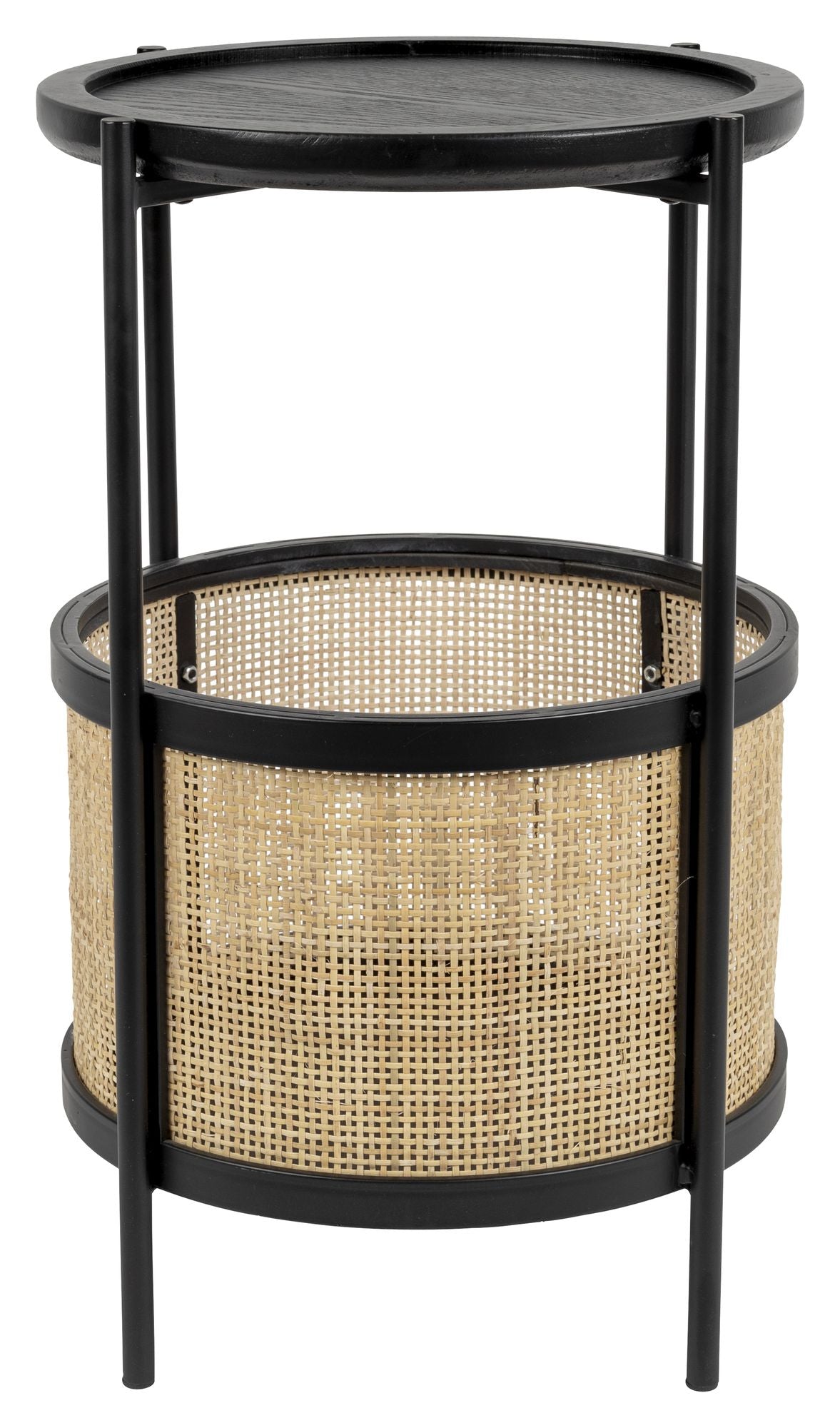 homii Makato Side Table Ø30, Black/Nature