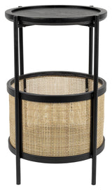 homii Makato Side Table Ø30, Black/Nature