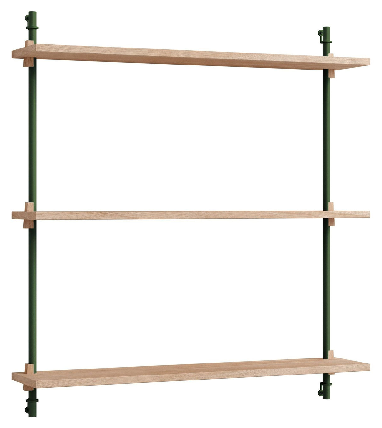 Wall Shelving, 1 bay, 3 shelves, H:85, Oak/Green