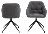 Brooke, dining chair w/armrests - anthracite