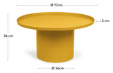 Coffee table, yellow, Ø72