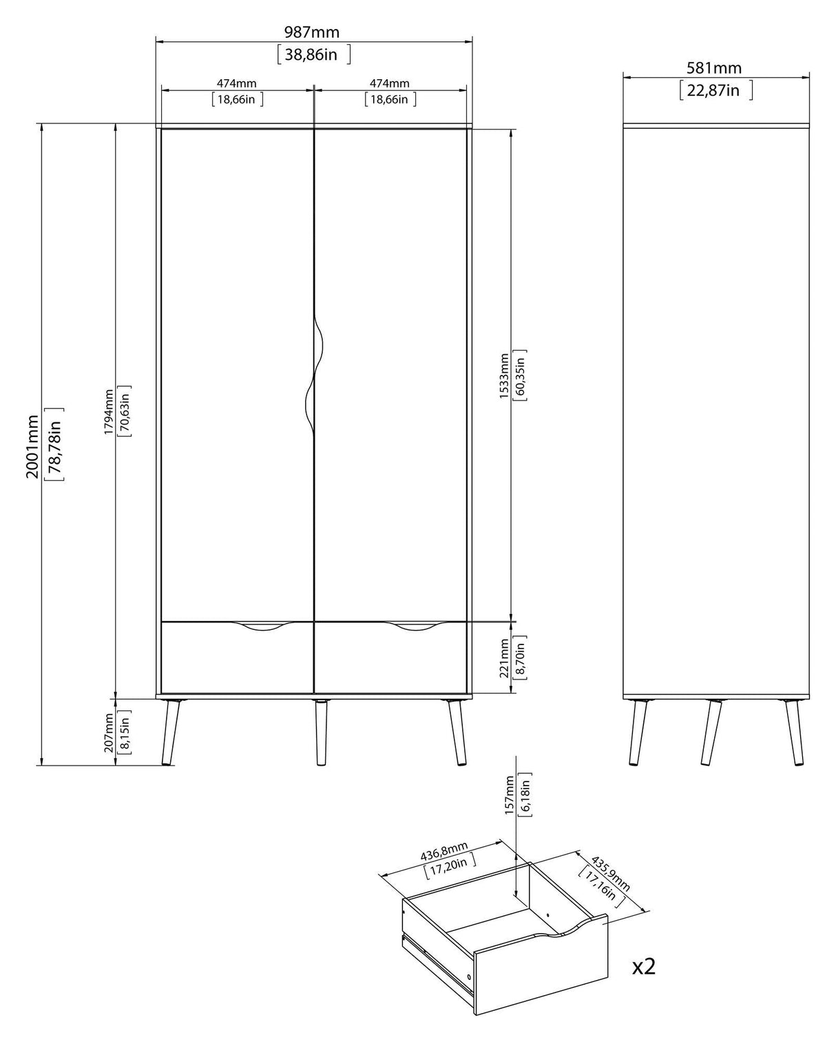 Delta Wardrobe - White