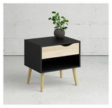 Delta Bedside table w. drawer - Egelook/Mat Black