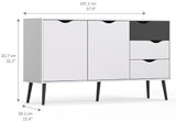 Delta Sideboard w/3 drawers and 2 doors - Black