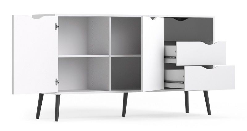 Delta Sideboard w/3 drawers and 2 doors - Black