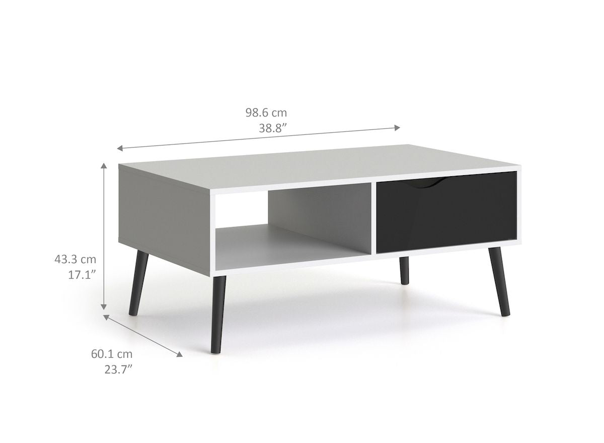 Delta Coffee table w/1 drawer - Black