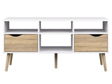 Delta TV Table - White with oak look