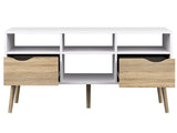 Delta TV Table - White with oak look